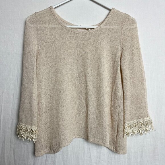 Poetry Lace Trim Back Wrap Blouse Womens S Open Back Cottage Coquette Romantic - Picture 1 of 13